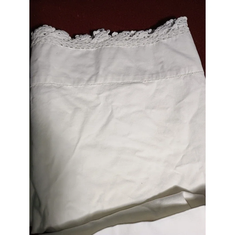 9 Vintage Pillowcases Crochet All White Cotton Craft Cutter